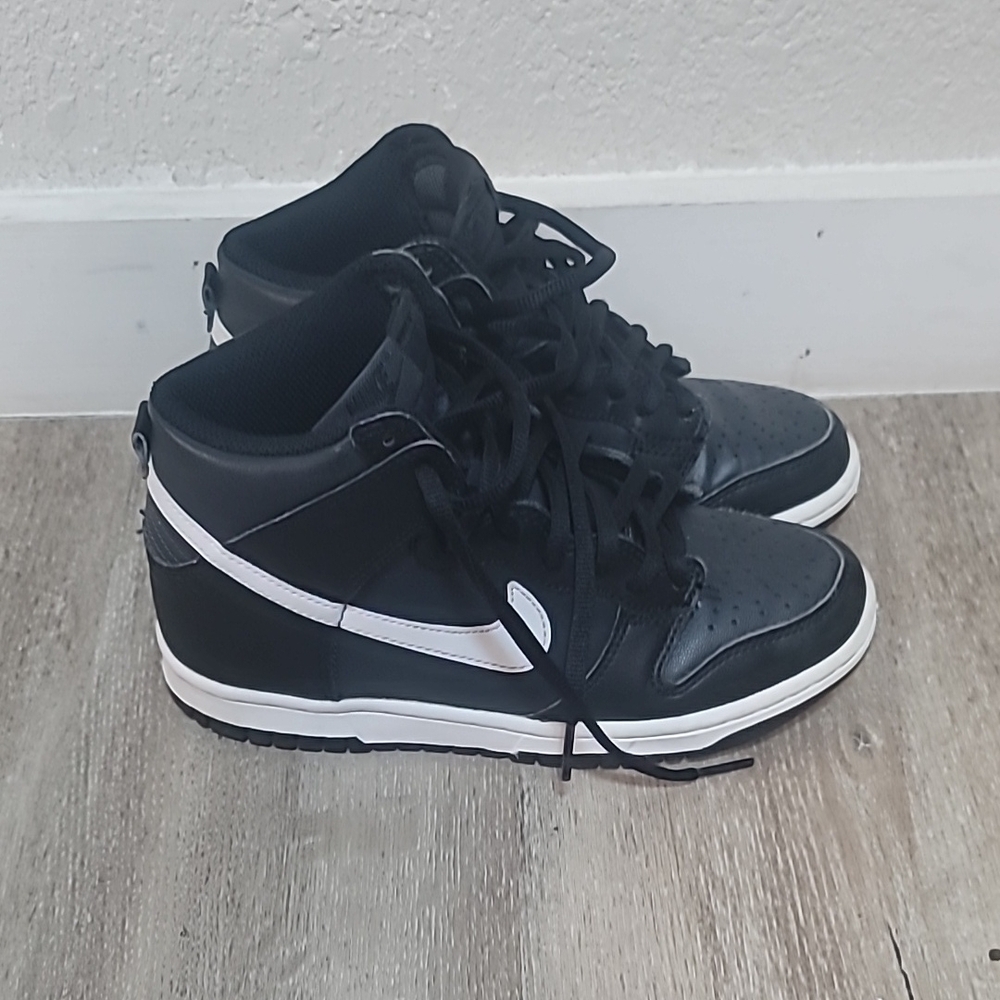 Men's Black and White High-Top Sneakers